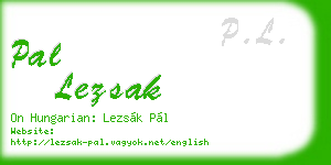 pal lezsak business card